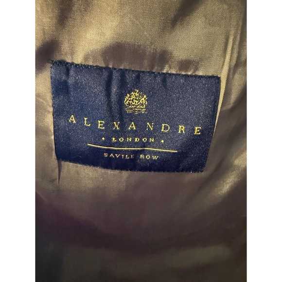 Alexandre London Savile Row Suit Mens US 46R Gray 2Button Business 100%‎ Wool - Picture 3 of 5